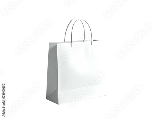 Wallpaper Mural A pristine white shopping bag, handles up, sits against a stark black background Torontodigital.ca