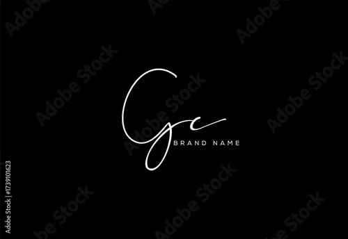 GC letter beauty cursive handwriting logo.