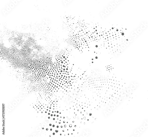 Gray dots scattered across white background vector