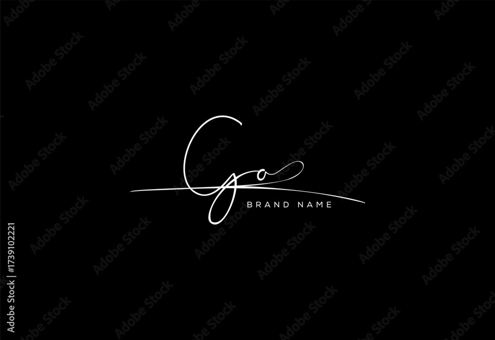 Fototapeta premium GO letter beauty cursive handwriting logo.