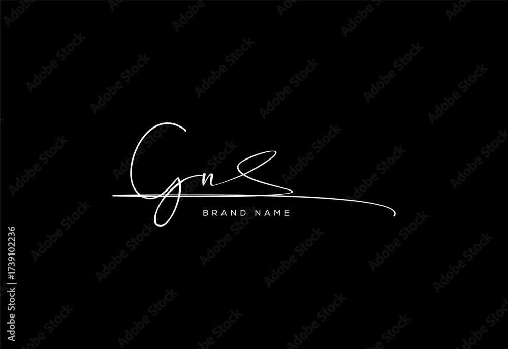 Fototapeta premium GN letter beauty cursive handwriting logo.