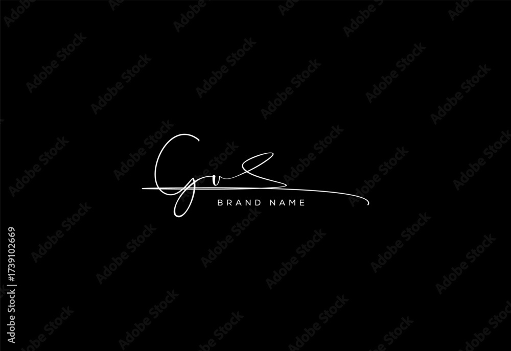 Fototapeta premium GU letter beauty cursive handwriting logo.