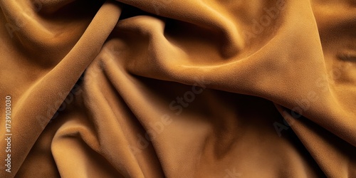 Golden Fabric Drapery: Soft, luxurious fabric of golden hue is artfully draped, showcasing its texture and elegance, evoking a sense of warmth and sophistication.