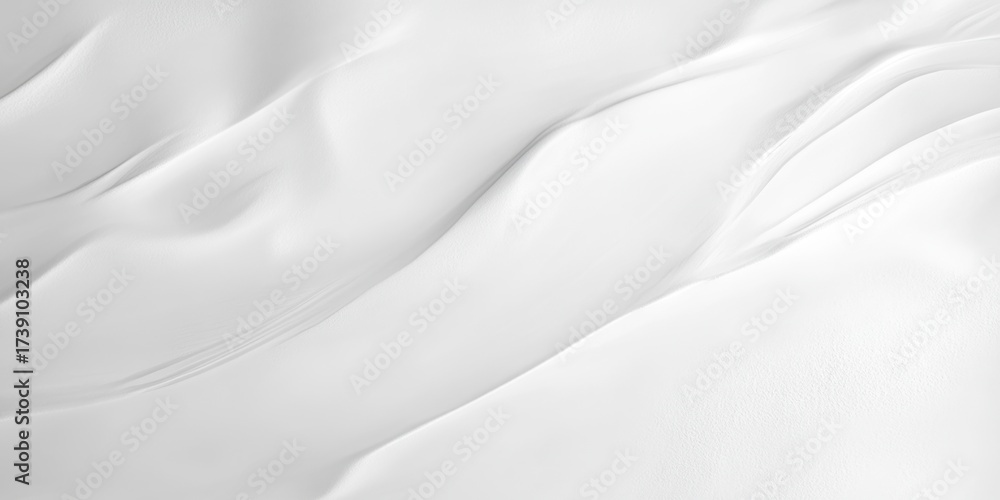 Fototapeta premium Silken Serenity: A minimalist study in folds and light, the image reveals the elegant texture of silk or fabric, creating a sense of flow and serenity through its monochromatic palette.