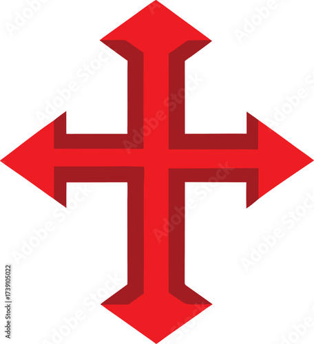 cross of portugal vector icon illustration