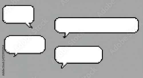 Pixel speech bubbles for retro game design projects