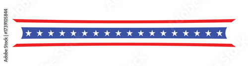 USA Flag Bunting Vector – Red, White, and Blue Patriotic Banner with Stars for American Holidays and Celebrations