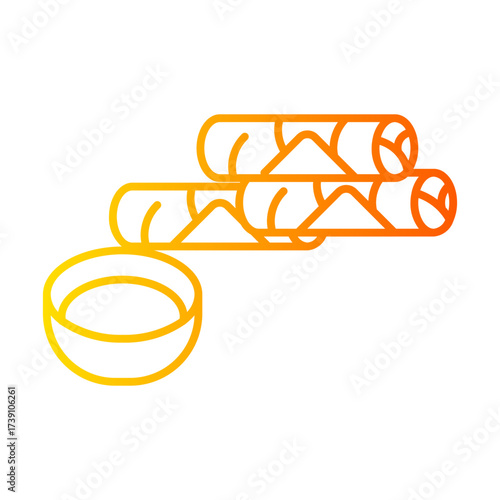 spring rolls gradient icon
