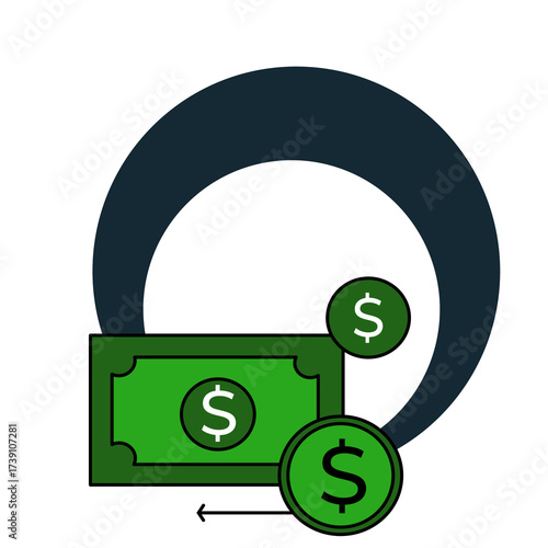 vector illustration of a money dollar icon