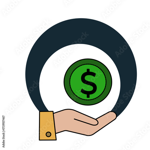 hand holding dollar sign