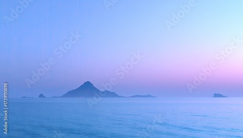 Wallpaper Mural Tranquil seascape with distant islands at dawn. Torontodigital.ca