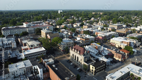 Cuadro en lienzo aerial view of Media, a suburb town near Philadelphia, Pennsylvania in summer