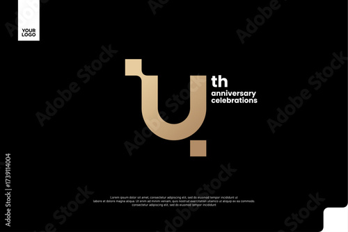 4th Anniversary Gold Logo, Number 4 Badge Vector for Corporate Celebration