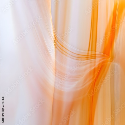 Abstract Orange and White Swirling Fabric Texture Background