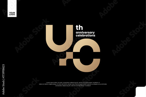 40th Anniversary Gold Logo, Number 40 Badge Vector for Corporate Celebration