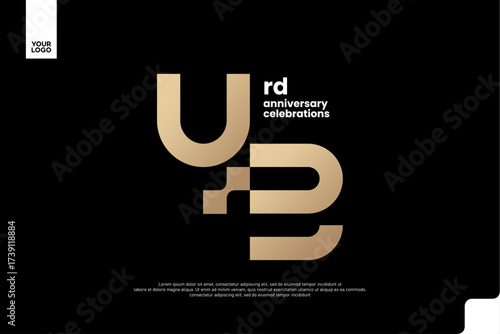 43rd Anniversary Gold Logo, Number 43 Badge Vector for Corporate Celebration