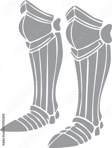 Plate leg armor greaves and sabatons illustration