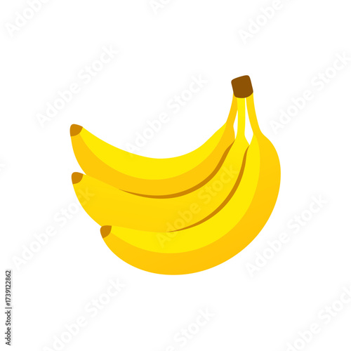 Illustration of a bunch of yellow bananas on transparent background