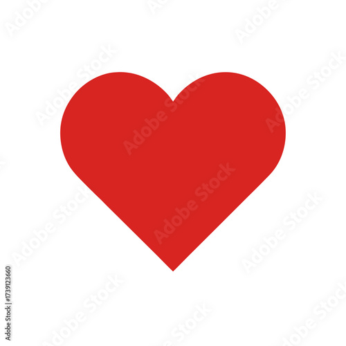 Simple illustration of a red heart shape on transparent background