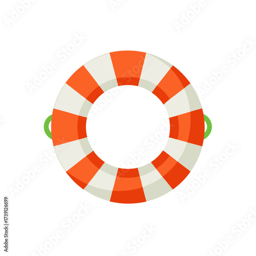 Illustration of a striped life preserver on transparent background