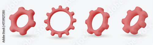 Modern 3D cogwheels concept, representing machinery, automation, workflow optimization, teamwork, productivity, and industrial technology