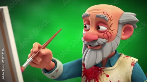 portrait of a man with painted face