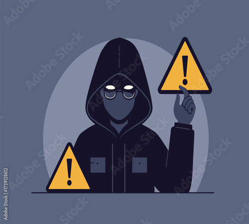 Anonymous Hacker at Computer — Dark Web and Data Breach Concept Vector