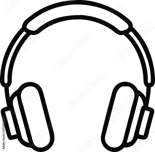minimalist black silhouette of headphones on a plain design