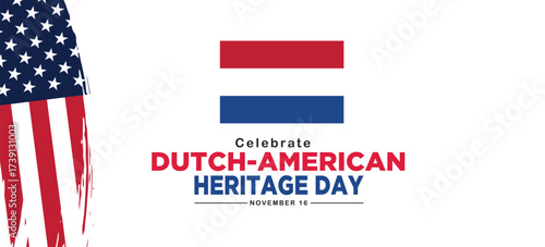 Dutch American Heritage Day illustration Banner poster post design Background 