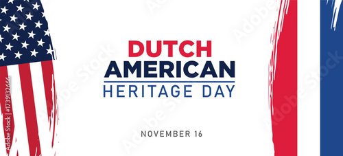 Dutch American Heritage Day illustration Banner poster post design Background 