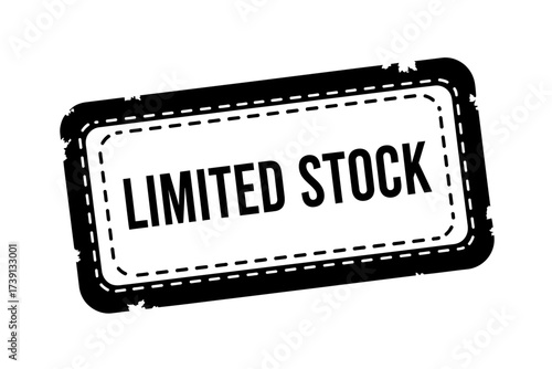 Monochrome retro badge highlighting product scarcity for retail and online stores