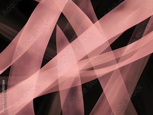 Abstract Pink and Black Swirling Lines Background