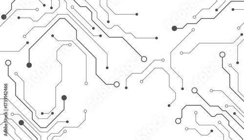 Circuit board digital abstract background. Motherboard technology texture design. AI semiconductor and computer processor on tech bg. Vector illustration