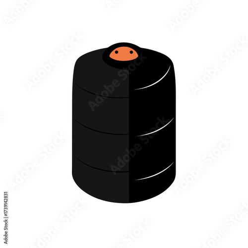 Cute cartoon caterpillar in a sleeping bag isolated on transparent background