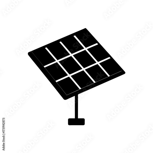 Illustration of a solar panel on a stand on transparent background
