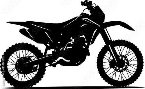 dirt bike off road motorcycle icon silhouette design vector art illustration
