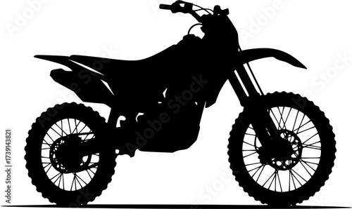 dirt bike off road motorcycle icon silhouette design vector art illustration
