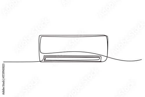 Continuous one line drawing of indoor Air Conditioner vector illustration. one line Icon drawing with white background