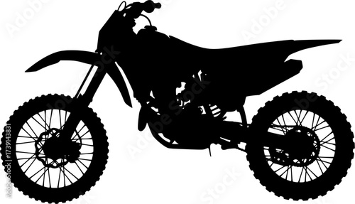 dirt bike off road motorcycle icon silhouette design vector art illustration
