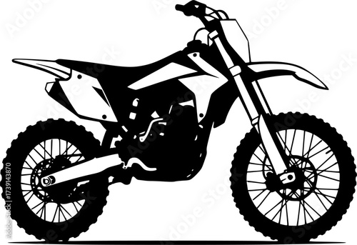 dirt bike off road motorcycle icon silhouette design vector art illustration
