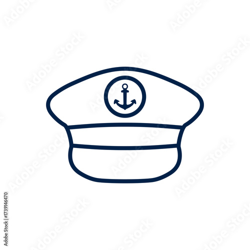 Captain hat vector illustration icon