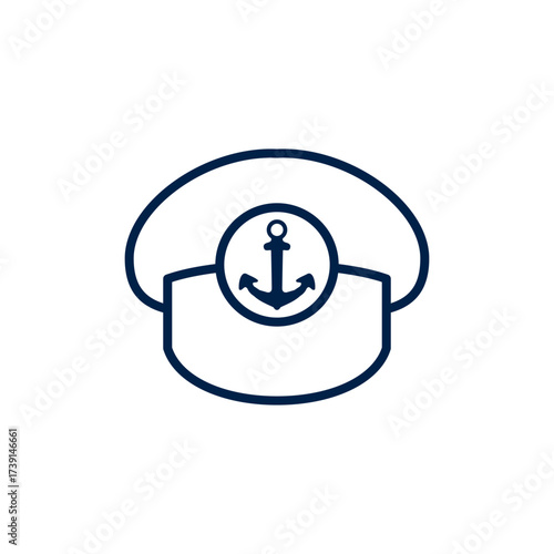 Captain hat vector illustration icon
