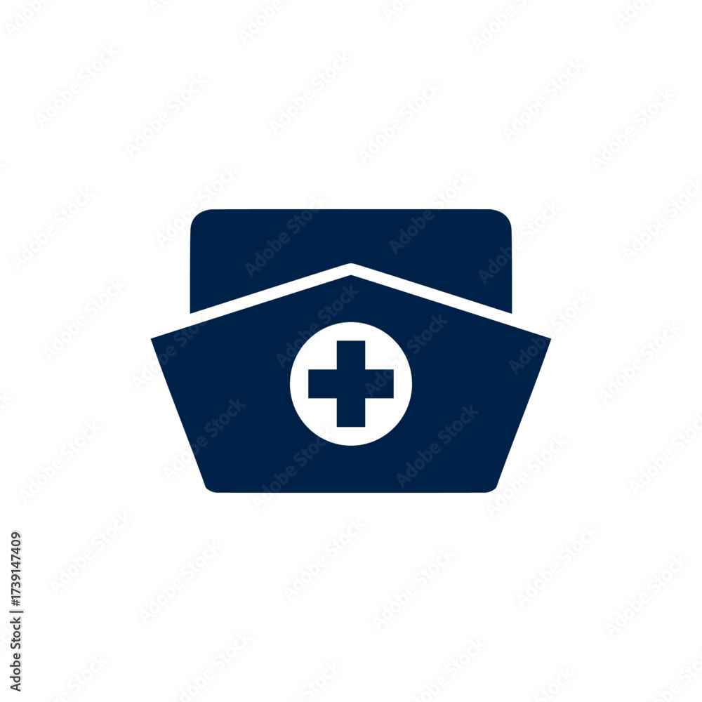 Obraz premium Nurse cap vector illustration icon
