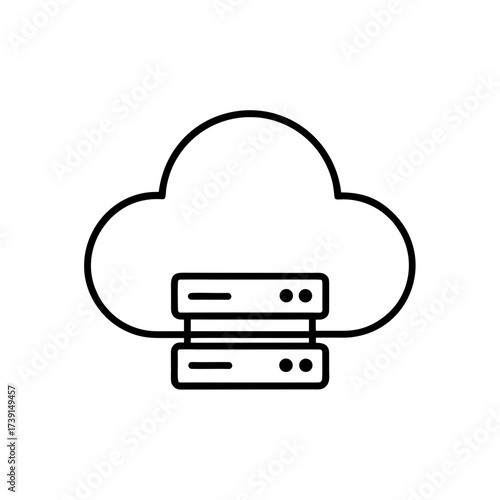 Cloud server data storage icon