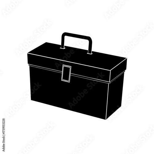 Illustration of a closed rectangular box on transparent background silhouette