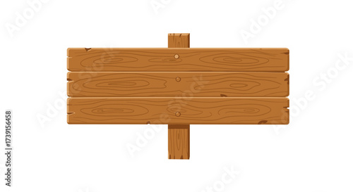 Wooden plank signboard with natural texture for outdoor messages