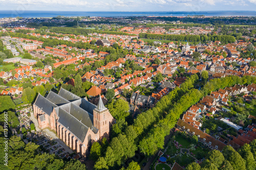 Aerial View of Enkhuizen with Grote Kerk, Netherlands
