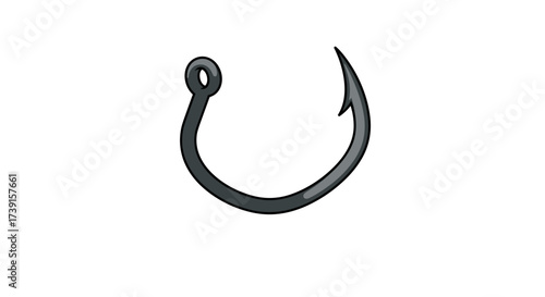 Cartoon-style fishing hook isolated on white background
