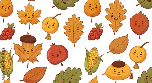 Adorable autumnal leaves and fruits create festive fun
