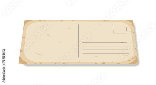 Vintage postcard template with aged texture and postal markings